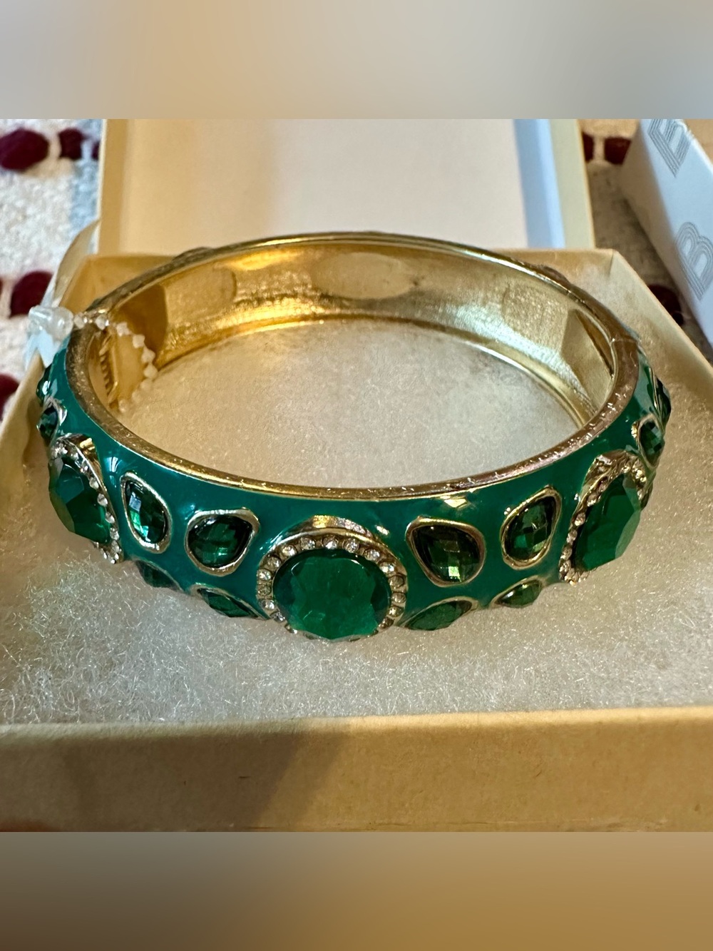 Sequin Emerald Green Crystal Bangle Bracelet Retail prices $58 new in box